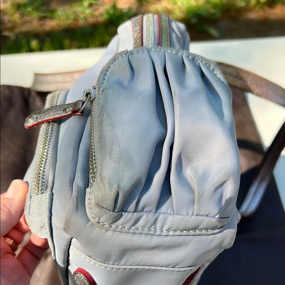 GUC MZ Wallace Nylon Gray Shoulder Bag - Picture 4 of 9